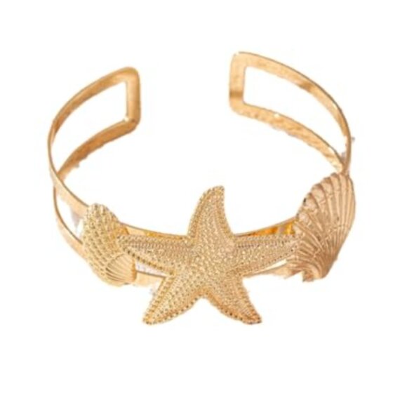 Starfish Shell Cuff Bracelet - Picture 1 of 6